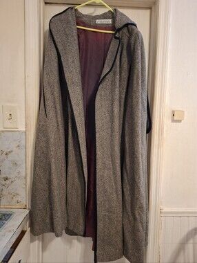 Alorna Vintage Wool Herringbone Cape 2XL